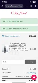 florr coupon verification screenshot