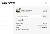 UBLIVES20 coupon verification screenshot