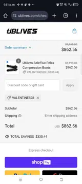 Valentines28 coupon verification screenshot