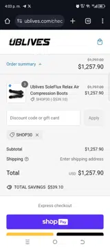 Shop30 coupon verification screenshot