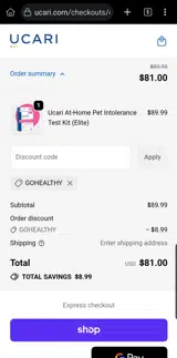 GOHEALTHY coupon verification screenshot