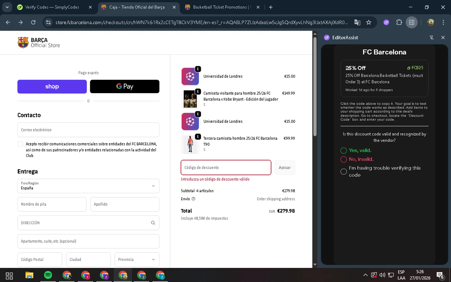 UCLA Extension promo code screenshot showing code SENlOR applied at UCLA Extension checkout page. Uploaded by SimplyCodes community member 27zxbr on Jan 27, 2026