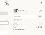 WELCOME15 coupon verification screenshot