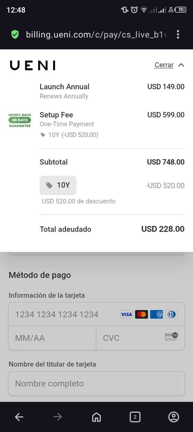 UENI US checkout page showing UENI US promo code box | Screenshot taken by SimplyCodes community member on Jul 24, 2025