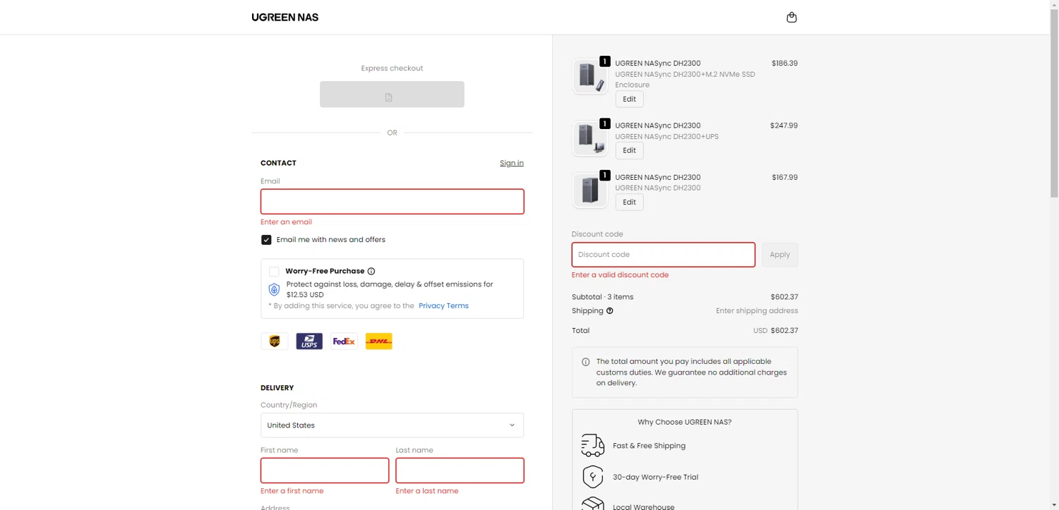 Ugreen NAS promo code screenshot showing code social5 applied at Ugreen NAS checkout page. Uploaded by SimplyCodes community member PennyRanger8219 on Nov 23, 2025
