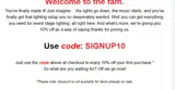 SIGNUP10 coupon verification screenshot