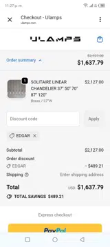 Edgar coupon verification screenshot
