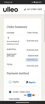 ULLEO200 coupon verification screenshot