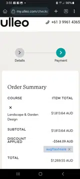 AUGFLASHSALE coupon verification screenshot