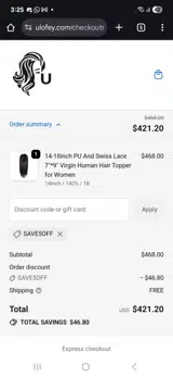 save5off coupon verification screenshot