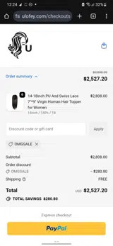 OMGSALE coupon verification screenshot