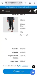 Nadia coupon verification screenshot