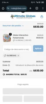 GLOBESALE coupon verification screenshot