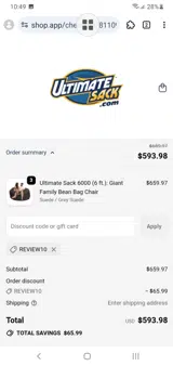 review10 coupon verification screenshot
