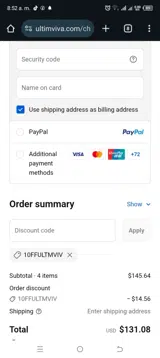 10ffultmviv coupon verification screenshot