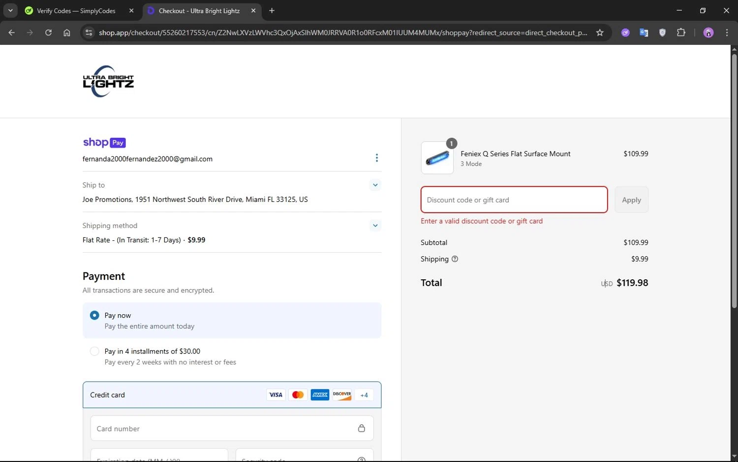 Ultra Bright Lightz discount code screenshot showing code JUNE2 applied at Ultra Bright Lightz checkout page. Uploaded by SimplyCodes community member CrownMaestro9486 on Jun 16, 2025