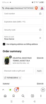 TOTHECOR10 coupon verification screenshot