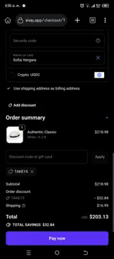 take15 coupon verification screenshot