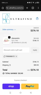 PANAMA15 coupon verification screenshot