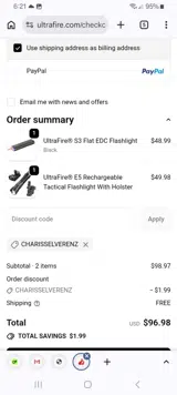 CHARISSELVERENZ coupon verification screenshot