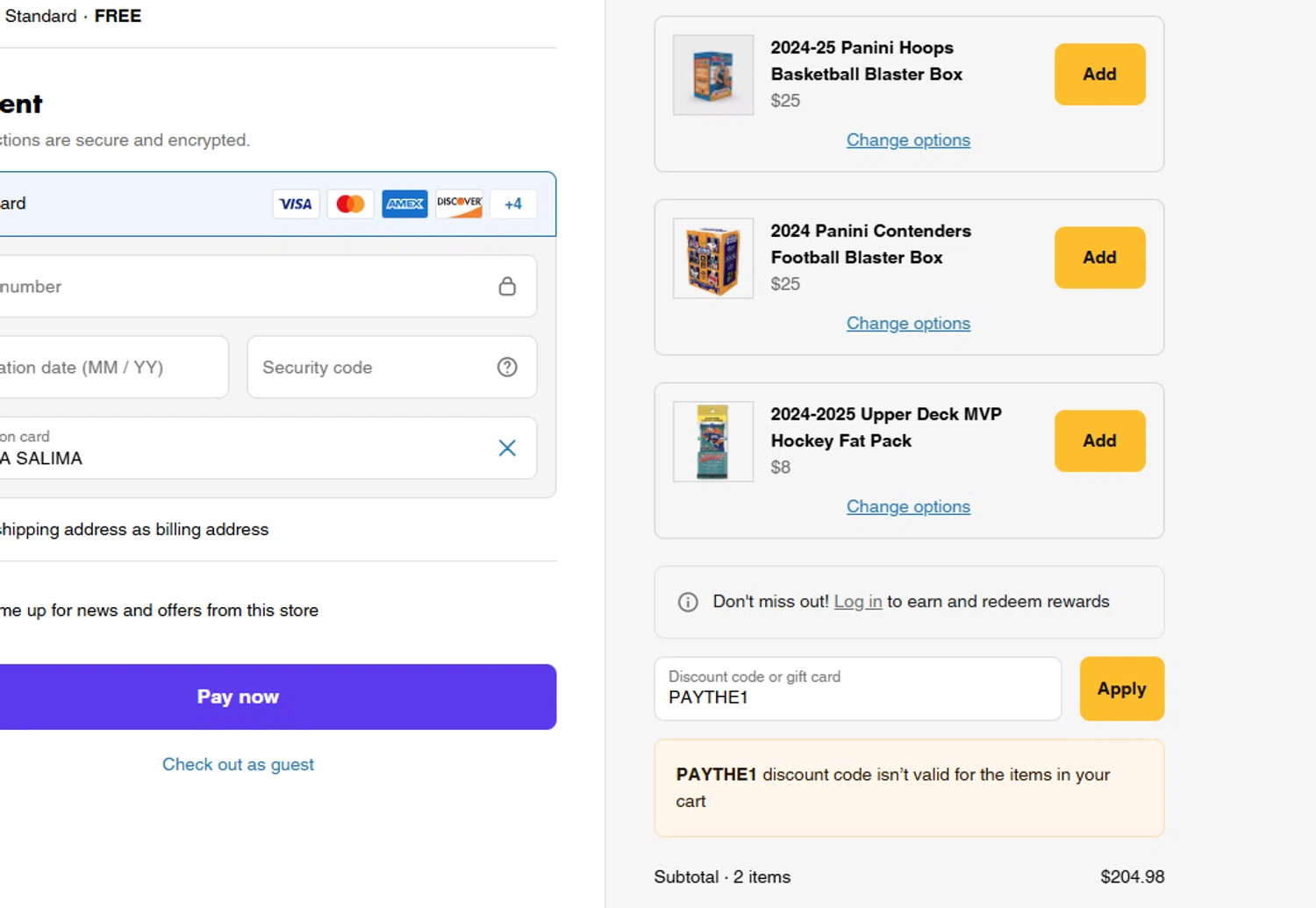 Ultra Pro discount code screenshot showing code PAYTHE1 applied at Ultra Pro checkout page. Uploaded by SimplyCodes community member Acidwire on Jul 30, 2025