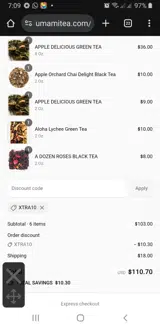 XTRA10 coupon verification screenshot
