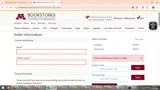 University of Minnesota Bookstore coupon verification screenshot
