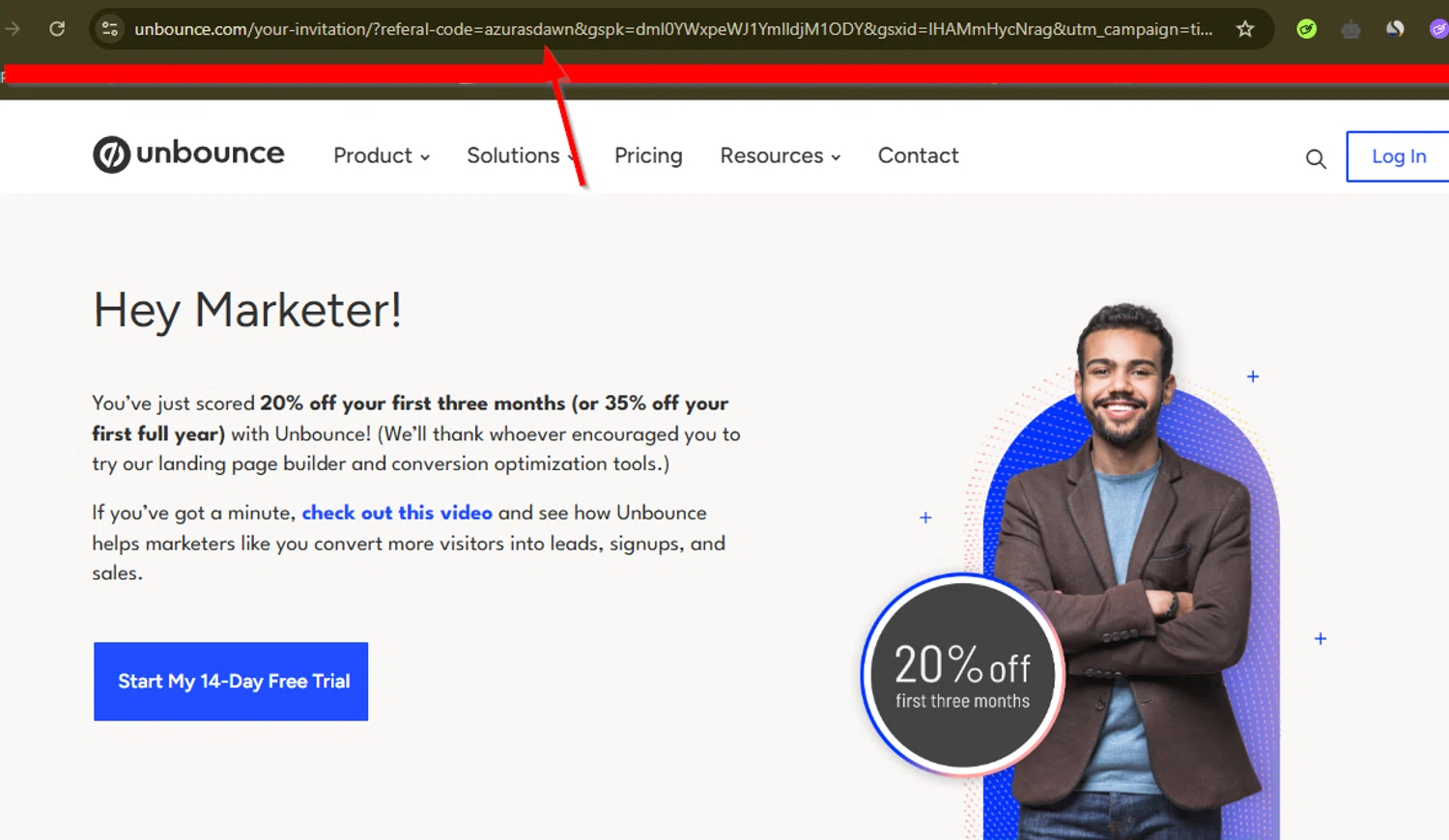 Unbounce coupon code screenshot showing code azurasdawn applied at Unbounce checkout page. Uploaded by SimplyCodes community member SimplyCVerlie on Feb 26, 2025