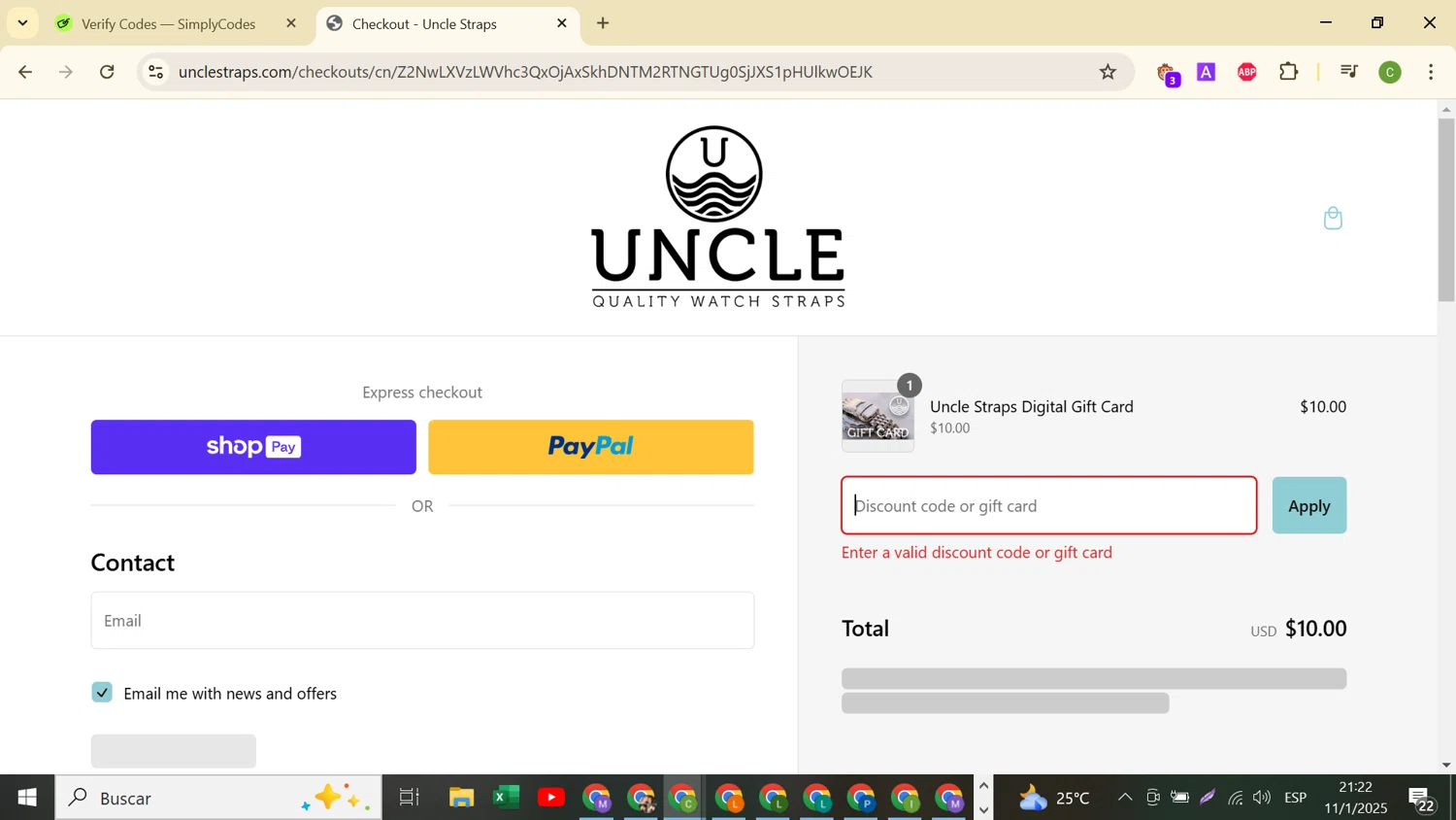 Uncle Straps discount code screenshot showing code LASTMINUTE applied at Uncle Straps checkout page. Uploaded by SimplyCodes community member DealHunter2862 on Jan 12, 2025
