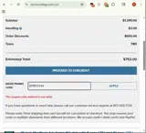 UNC Student Stores coupon verification screenshot