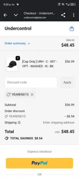YEAREND15 coupon verification screenshot