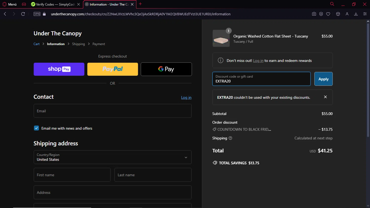 how to use Under The Canopy coupons