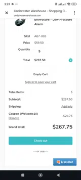 welcome10 coupon verification screenshot