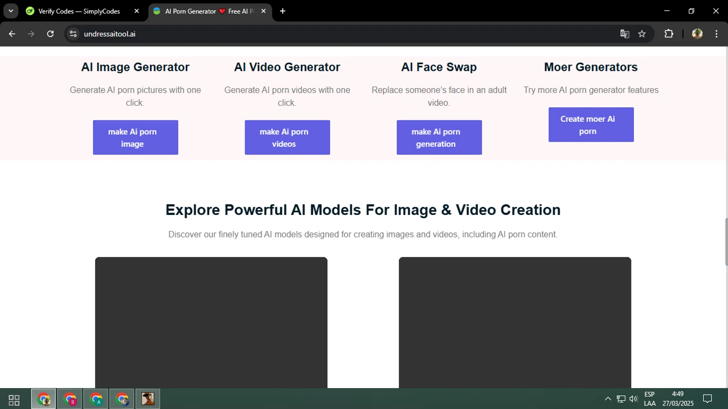 Undress AI Tool promo code screenshot showing code SPRINGSALE applied at Undress AI Tool checkout page. Uploaded by SimplyCodes community member ELVERDEDESAMP on Mar 27, 2025