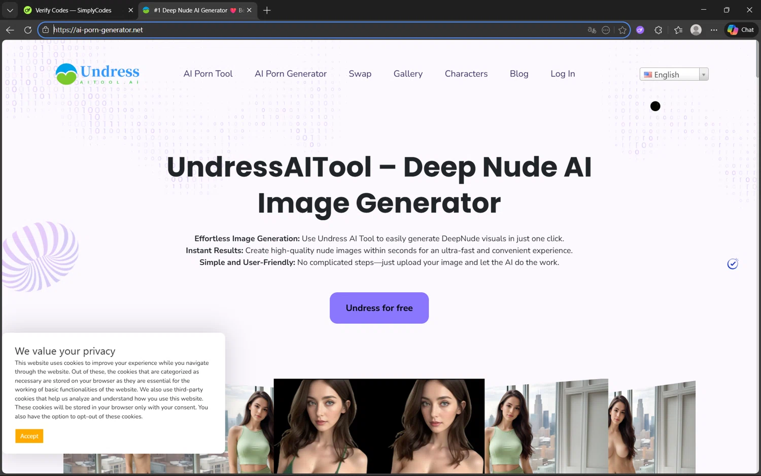 Undress AI Tool promo code screenshot showing code SALE20 applied at Undress AI Tool checkout page. Uploaded by SimplyCodes community member juan1702 on Dec 19, 2025
