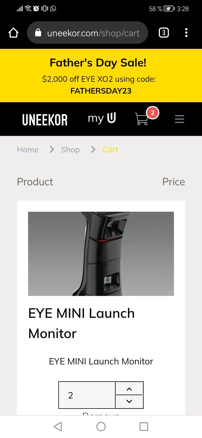 Uneekor checkout page showing Uneekor discount code box | Screenshot taken by SimplyCodes community member on Jun 2, 2023