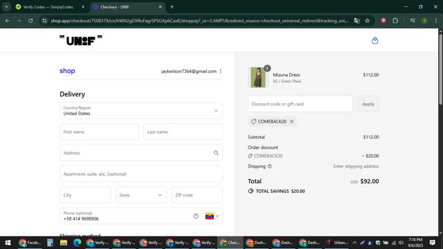 UNIF checkout page showing UNIF discount code box | Screenshot taken by SimplyCodes community member on Sep 6, 2025