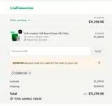 KENNY40 coupon verification screenshot