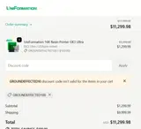 GROUNDEFFECTED10 coupon verification screenshot