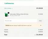 Crizs20 coupon verification screenshot