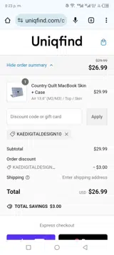 Uniqfind coupon verification screenshot