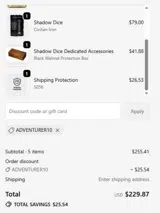 Unique Dice coupon verification screenshot