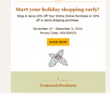 HOLIDAY25 coupon verification screenshot