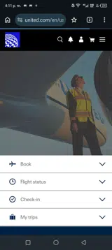 United Airlines coupon verification screenshot