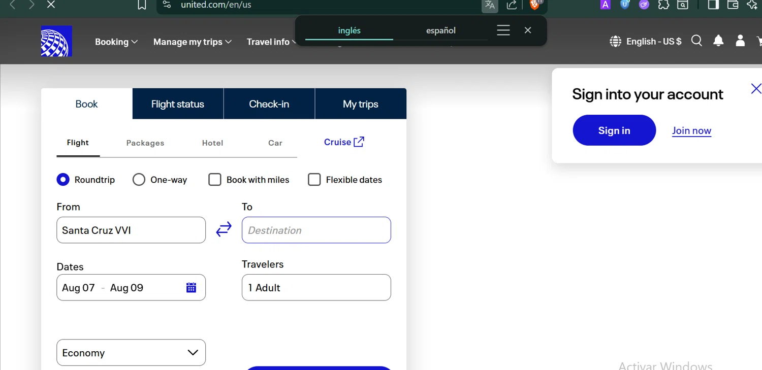 Verification screenshot for 3% Off All Inclusive Vacation Packages (special Restrictions Apply) at United Airlines — 5d ago