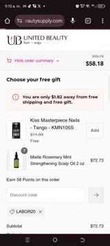 Labor20 coupon verification screenshot