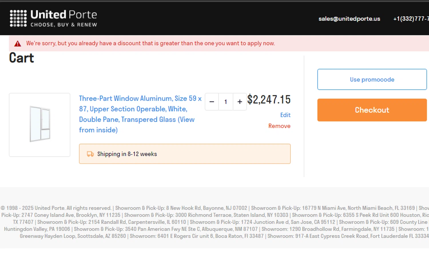 UnitedPorte promo code screenshot showing code FLASH applied at UnitedPorte checkout page. Uploaded by SimplyCodes community member MarkGrayson on Feb 28, 2025