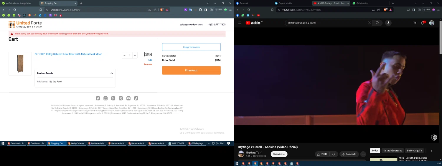 UnitedPorte checkout page showing UnitedPorte promo code box | Screenshot taken by SimplyCodes community member on May 22, 2024