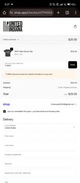 United State of Indiana coupon verification screenshot