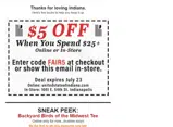 United State of Indiana coupon verification screenshot
